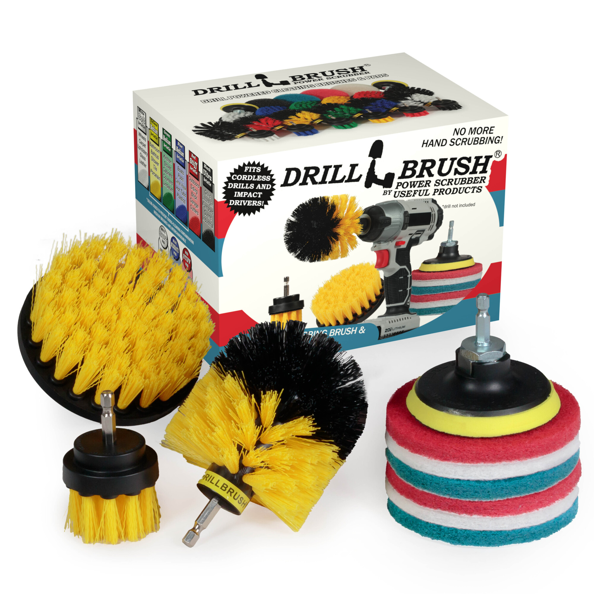 Drillbrush, All-Purpose Cleaning Brush Attachment Scrub Pads, Included (qty.) 1 Model# S-Y42O-P4-2WRB-3V-QC-DB